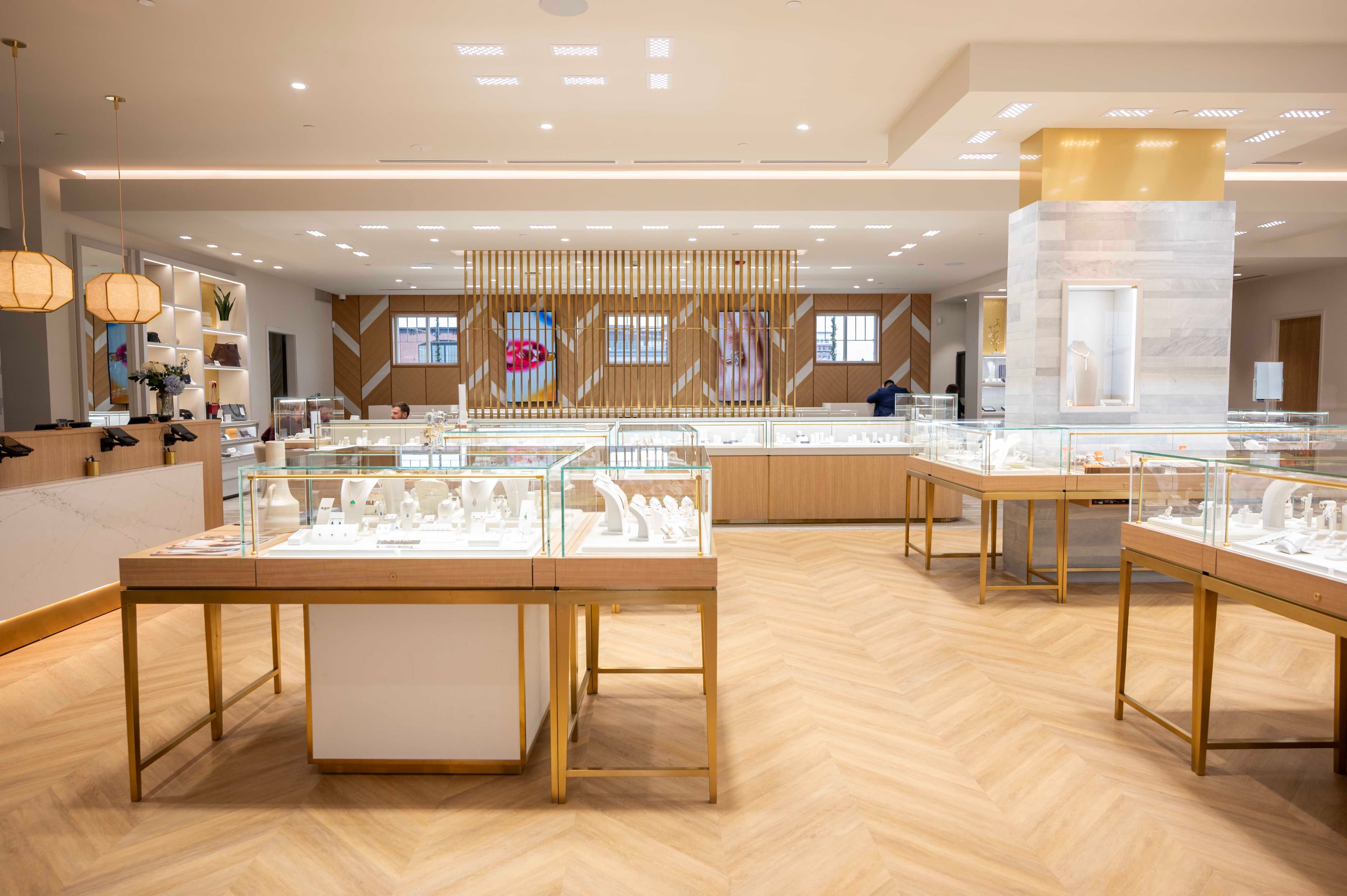 Luxury store interior wide overview