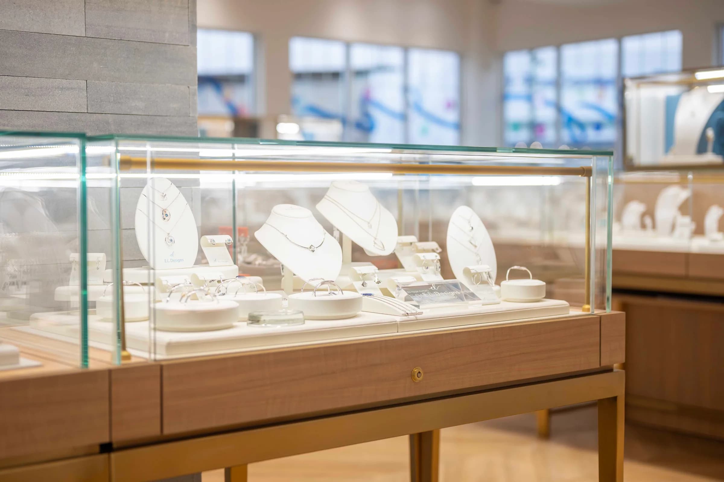 LUXA showroom counter with ambient lighting